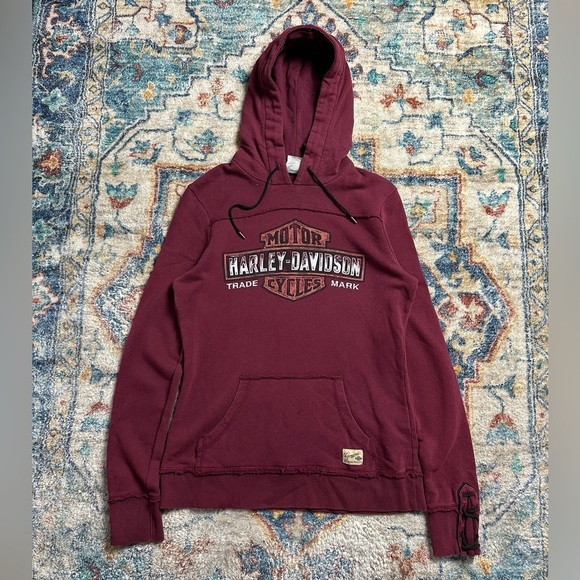 Vintage Harley Davidson Logo Pullover Hoodie Medium - Picture 1 of 5